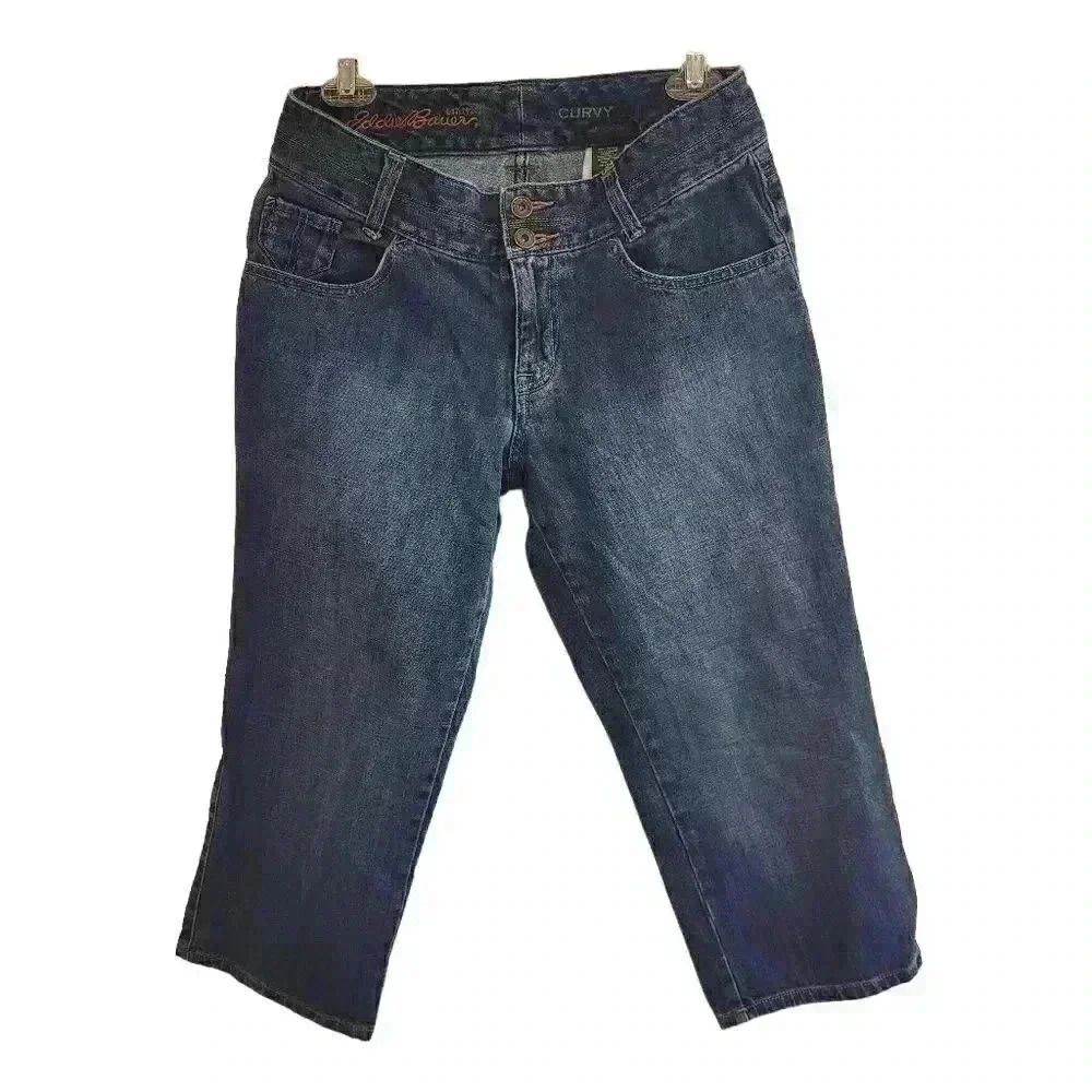 Eddie Bauer Women's Navy Cropped Curvy Jeans